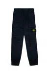 Stone Island Compass-badge Tapered Trousers In Blu
