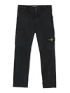 Stone Island Compass-motif Cargo Trousers In Blue