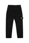 Stone Island Compass-badge Tapered Trousers In Black