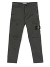 Stone Island Compass-motif Straight-leg Trousers In Blue
