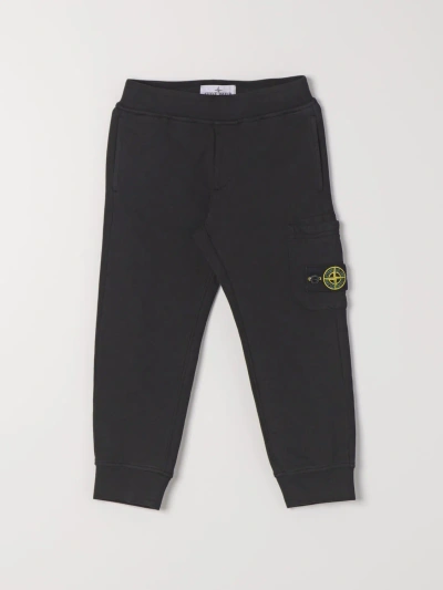 Stone Island Junior Pants  Kids Color Black