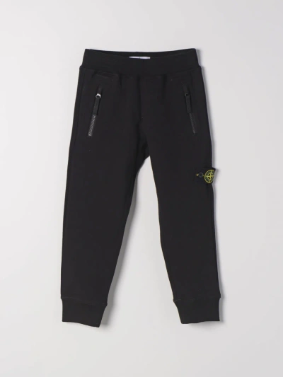 Stone Island Junior Pants  Kids Color Black