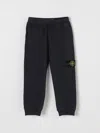 Stone Island Blue Trackpants With Logo Patch In Cotton Boy In Blue