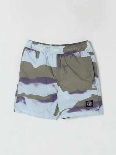 STONE ISLAND SHORTS STONE ISLAND JUNIOR KIDS COLOR GNAWED BLUE,G97484011