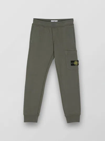 Stone Island Kids' Compass-badge Track Trousers In Green