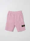 Stone Island Pink Fleece Bermuda Shorts In Pink