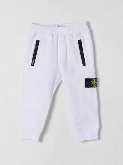 Stone Island Junior Pants  Kids Color White