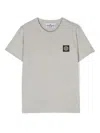 Stone Island Pearl Grey T-shirt With Logo Patch In Grey