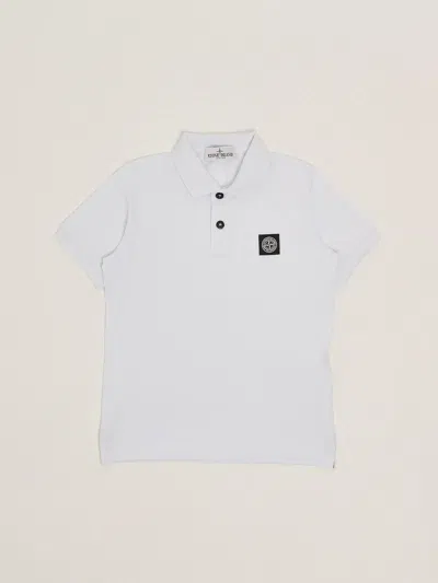 Stone Island Kids' Polo Polo In Bianco