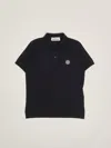 Stone Island Compass-patch Piqué Polo Shirt In Blu