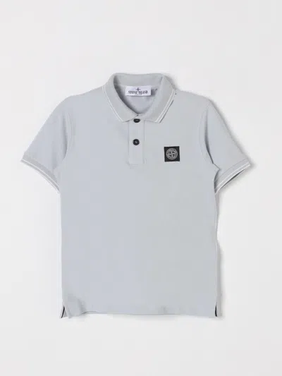 Stone Island Polo Shirt  Junior Kids Color Grey In Gnawed Blue