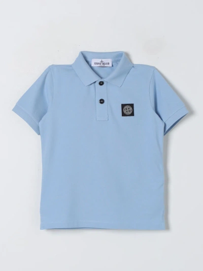 Stone Island Junior Kids' Polo衫  儿童 颜色 浅蓝色 In Gnawed Blue