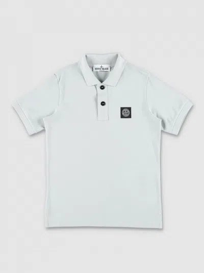 Stone Island Kids' Cotton-blend Jersey Polo Shirt In Grey 1