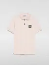 Stone Island Compass-motif Polo Shirt In Pink
