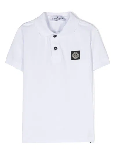 Stone Island Junior Kids'  Polo Shirt In White