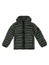 Stone Island Logo-patch Hooded Quilted Jacket In Petrol