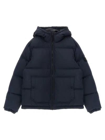 Stone Island Junior Quilted Down Jacket In Navy