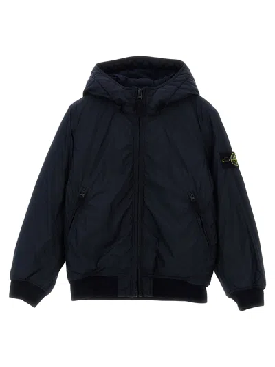 Stone Island Junior Recycled Nylon Padded Down Jacket In Blue