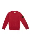 Stone Island Junior Compass-badge Knitted Jumper In Red