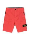 Stone Island Junior Compass-badge Cargo Shorts In Yellow & Orange