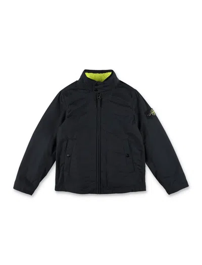 Stone Island Kids' Removable Fleece Lining Jacket In Black
