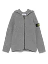 STONE ISLAND JUNIOR RIBBED-KNIT CARDIGAN