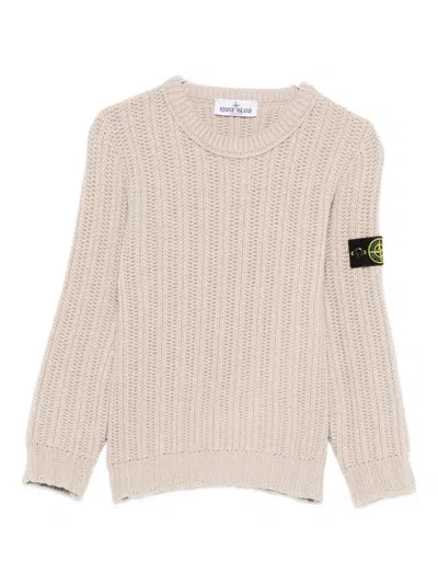 Stone Island Kids' Ribbed-knit Sweater In Brown