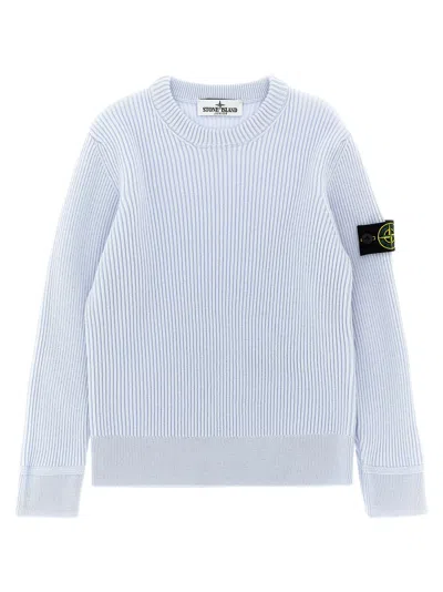 Stone Island Junior Ribbed Sweater In Blue