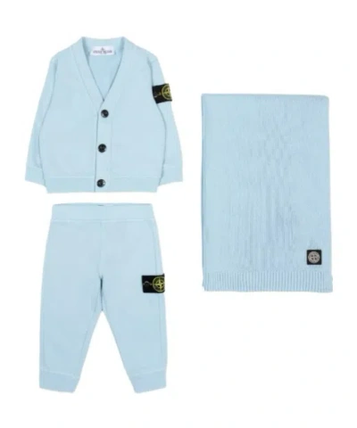 Stone Island Junior Set Of Three Compass Badge Tracksuit Set In Blue