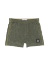 Stone Island Kids' Compass-patch Swim Shorts In Olive