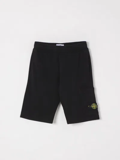 STONE ISLAND SHORTS STONE ISLAND JUNIOR KIDS COLOR BLACK,424709002