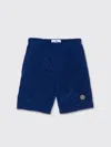 Stone Island Kids' Compass-appliqué Shell Shorts In Blue