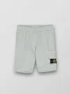 Stone Island Kids' Compass-badge Cotton Cargo Trousers In Grey