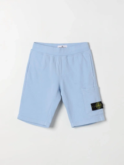 Stone Island Compass-badge Shorts In Blue