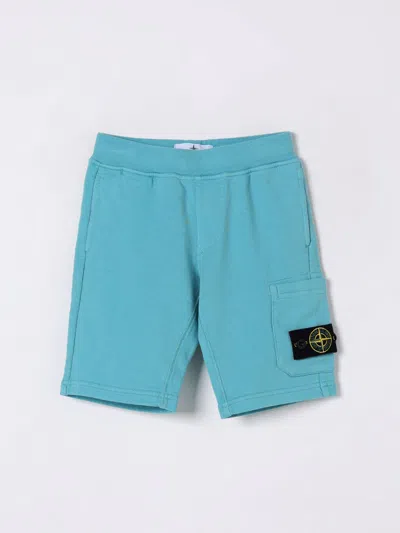 Stone Island Shorts  Junior Kids Color Turquoise In Blue