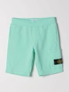 Stone Island Junior Kids' Cargo Badge Logo Bermuda Shorts In Water