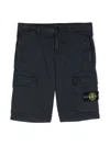 Stone Island Side Logo-patch Bermuda Shorts In Blue