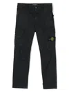Stone Island Compass-motif Cargo Trousers In Blue