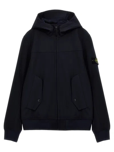 Stone Island Junior Soft Shell With E.dye® Technology Jacket In Black