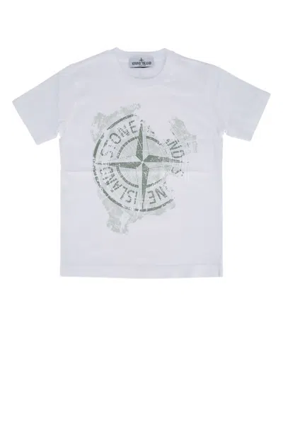 Stone Island Kids' Ss T-shirt In White