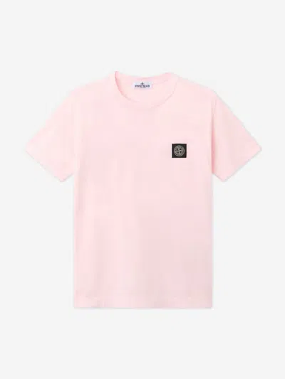 Stone Island Babies'  Boys Compass Logo Patch T-shirt In Pink