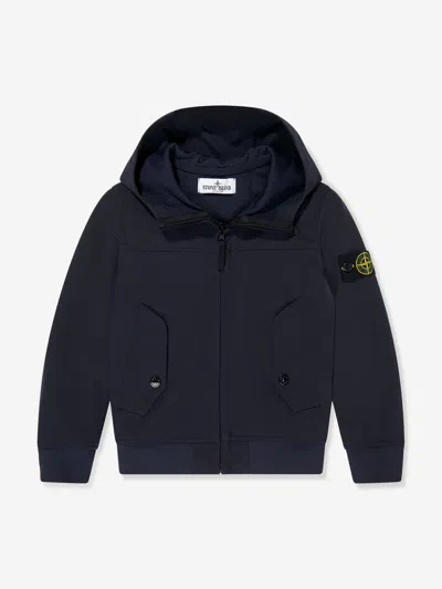 Stone Island Kids'  Junior  Boys Hooded Zip Up Jacket In Blue