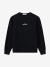 Stone Island Junior  Boys Logo Sweatshirt In Black