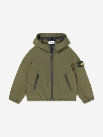 Stone Island Kids'  Junior  Boys Wind And Water Resistant Jacket In Green
