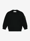 Stone Island Junior  Boys Wool Knitted Jumper In Black