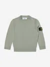 Stone Island Junior  Boys Wool Knitted Jumper In Green