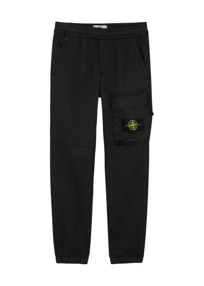 Stone Island Junior Stone Island Kids Cotton-blend Cargo Trousers (8 Years) In Black