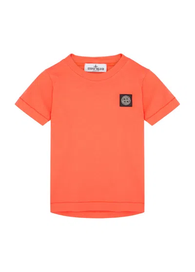Stone Island Junior Stone Island Kids Logo Cotton T-shirt (2-4 Years) In Orange