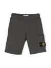 Stone Island Compass-badge Cotton Track Shorts In Grey