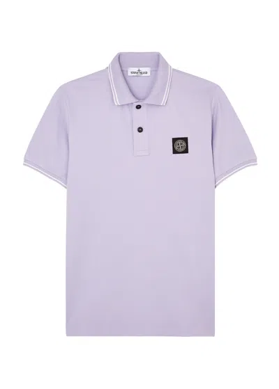 Stone Island Junior Stone Island Kids Stretch-cotton Polo Shirt (10-12 Years) In Purple